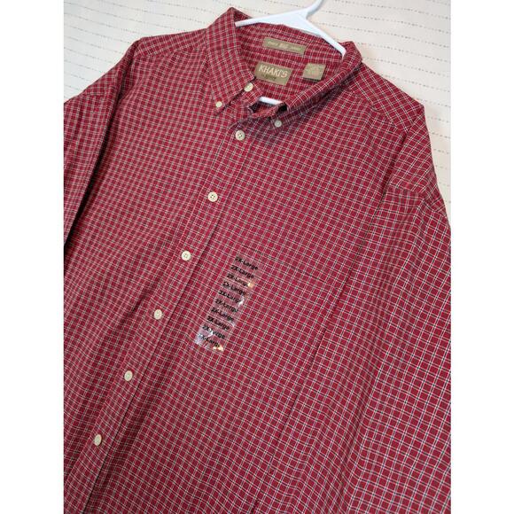 Arrow Khakis Oxford Plaid Button Down Shirt Red Check Mens 2XL Big Tall - Picture 3 of 9